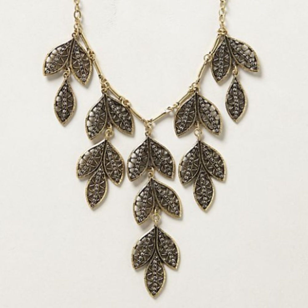 Anthro | Vinea Leaf Statement Necklace